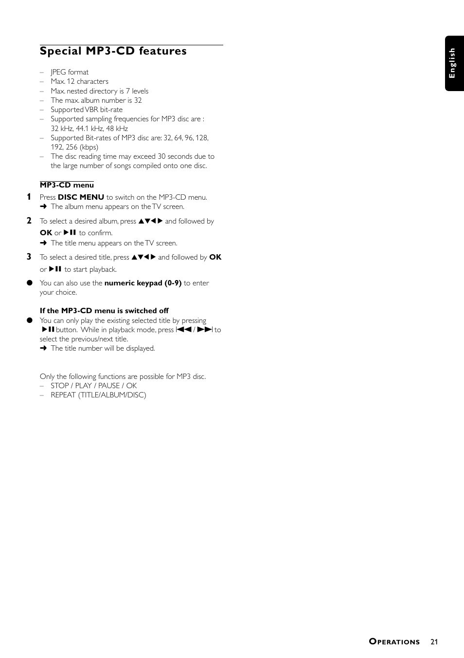 Special mp3-cd features | Philips - MX3660D User Manual | Page 23 / 27