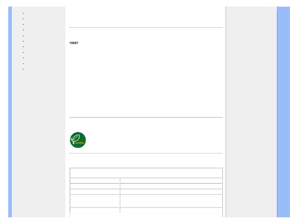 Product information, 150s7 | Philips 150S7 User Manual | Page 27 / 91