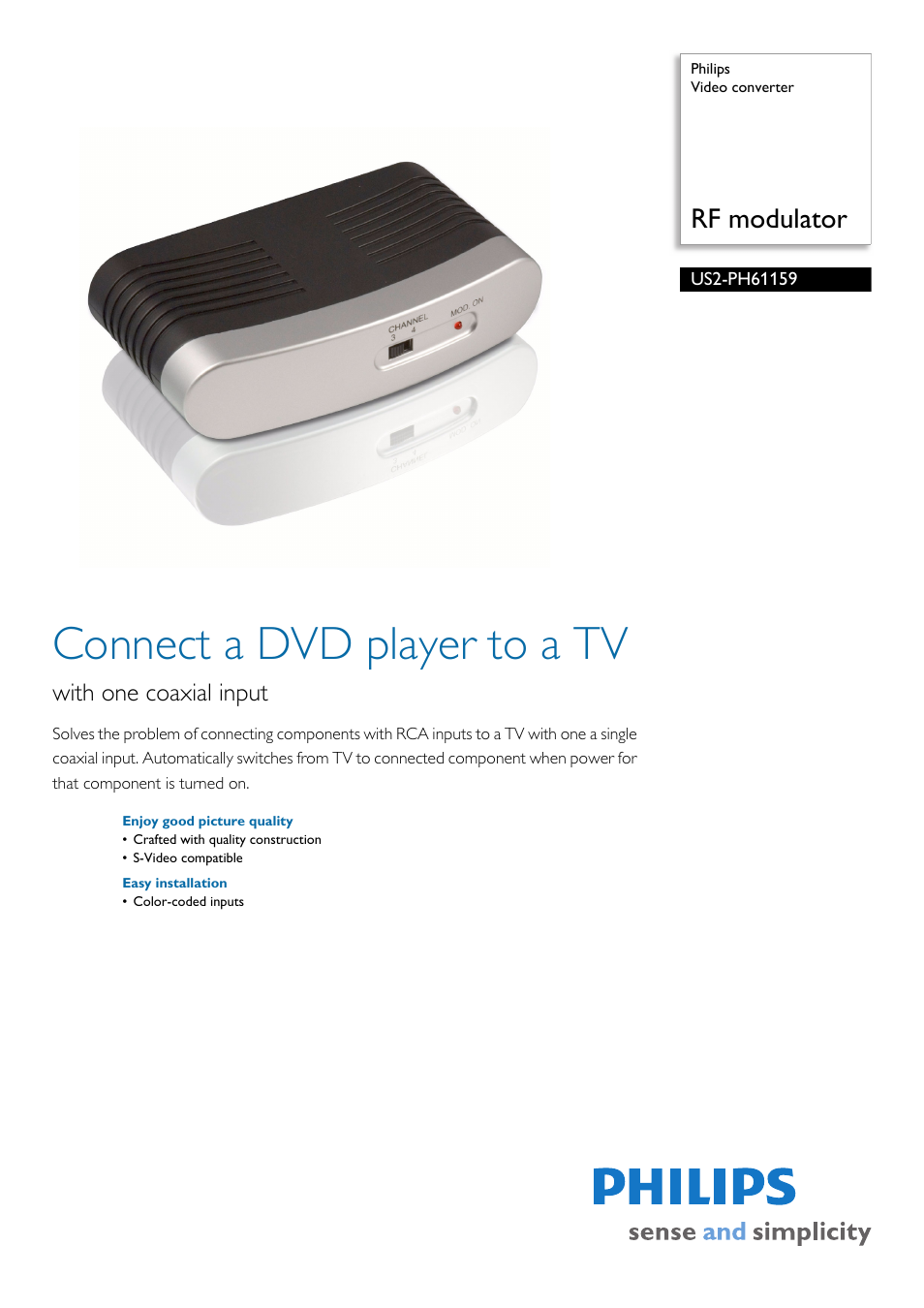Philips US2-PH61159 User Manual | 2 pages