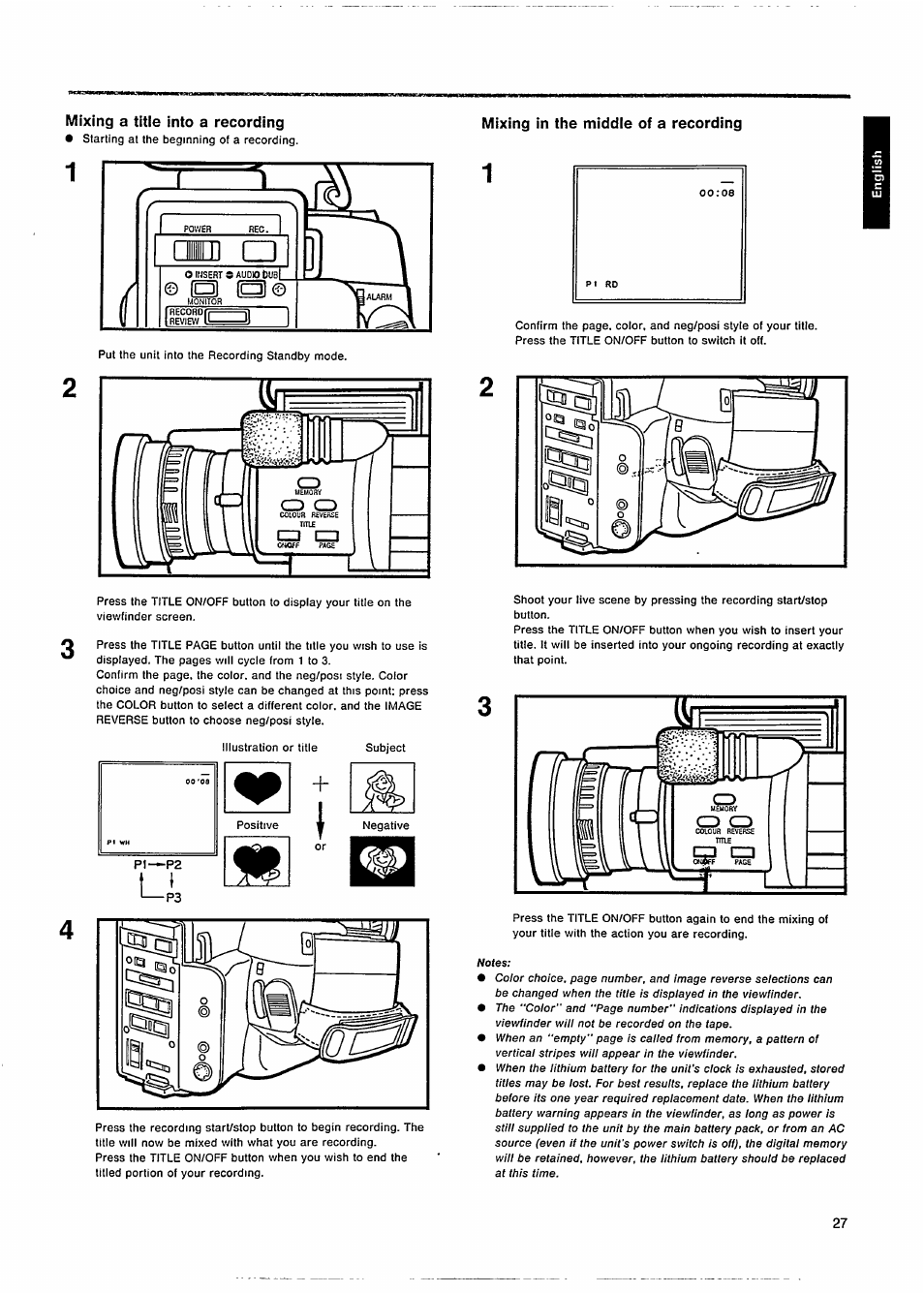 Mixing a titie into a recording, Mixing in the middie of a recording | Philips VKR 6865 User Manual | Page 29 / 42