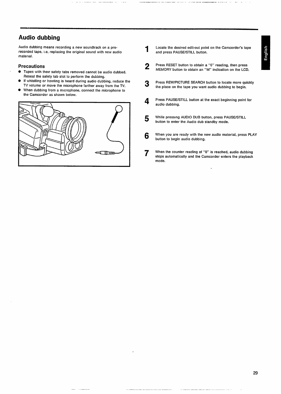 Audio dubbing, Precautions | Philips VKR 6865 User Manual | Page 31 / 42