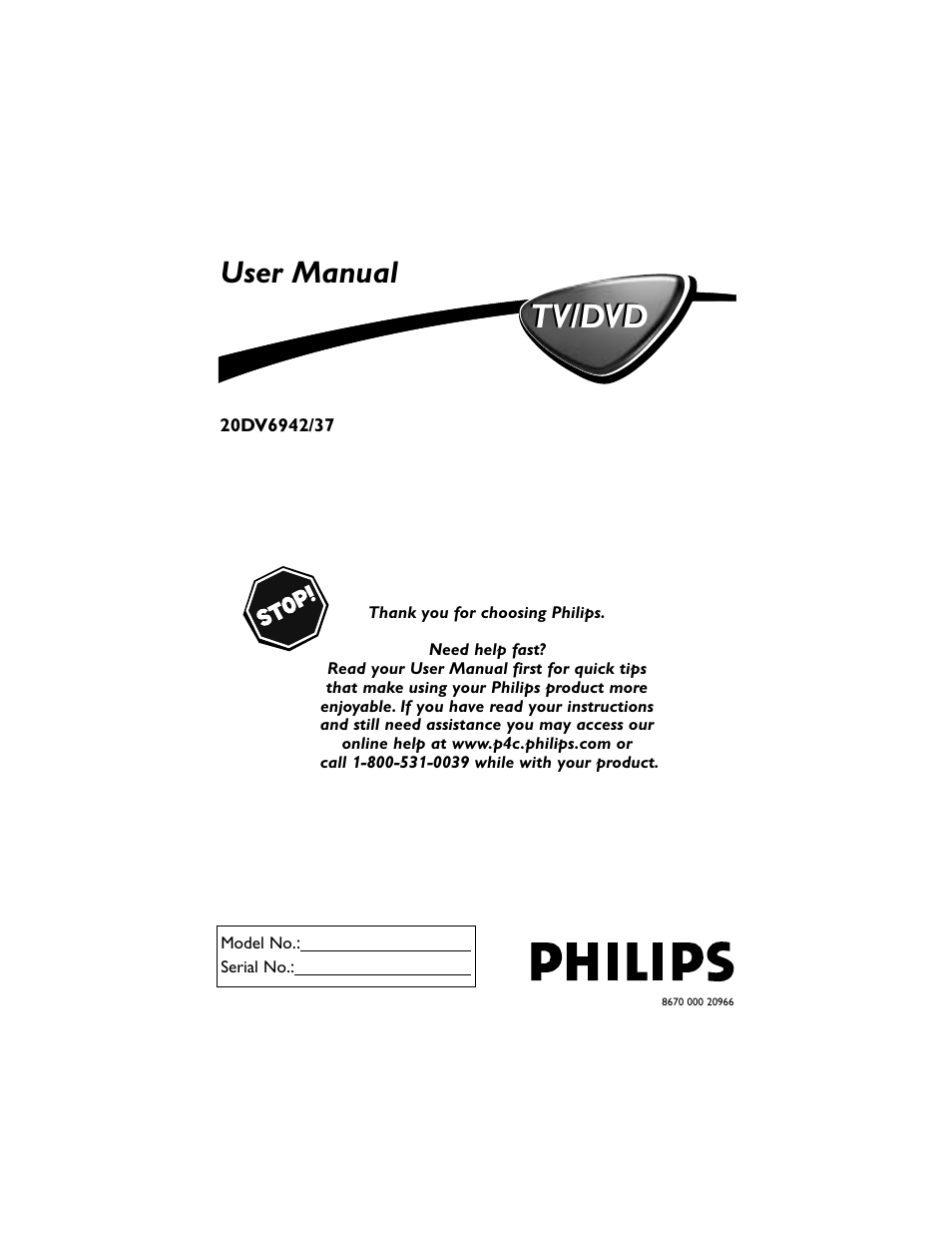 Philips 20DV6942/37 User Manual | 36 pages