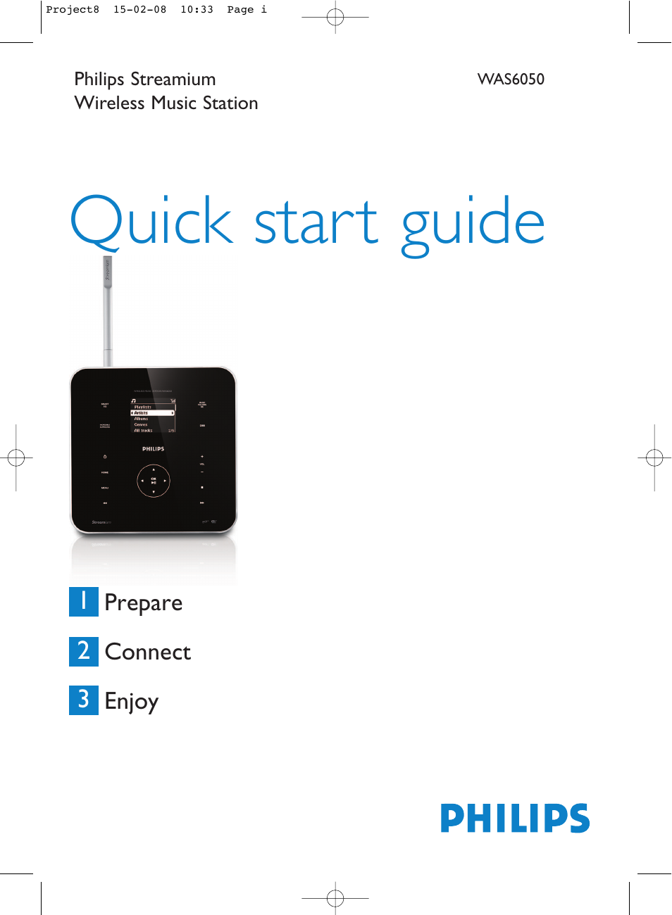 Philips Stremium Wireless Music Station WAS6050 User Manual | 17 pages