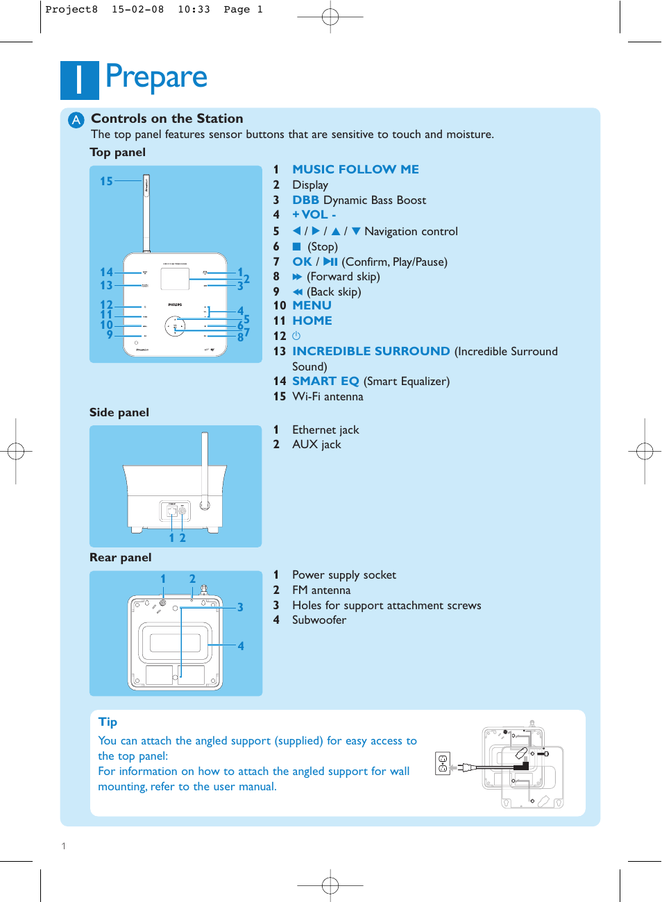 Prepare | Philips Stremium Wireless Music Station WAS6050 User Manual | Page 4 / 17