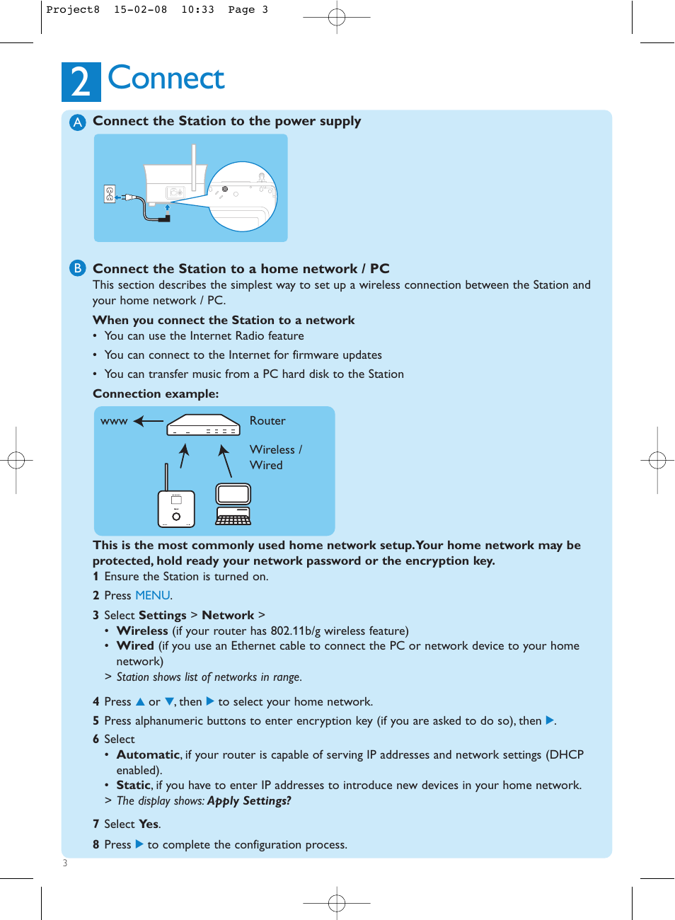 Connect | Philips Stremium Wireless Music Station WAS6050 User Manual | Page 6 / 17