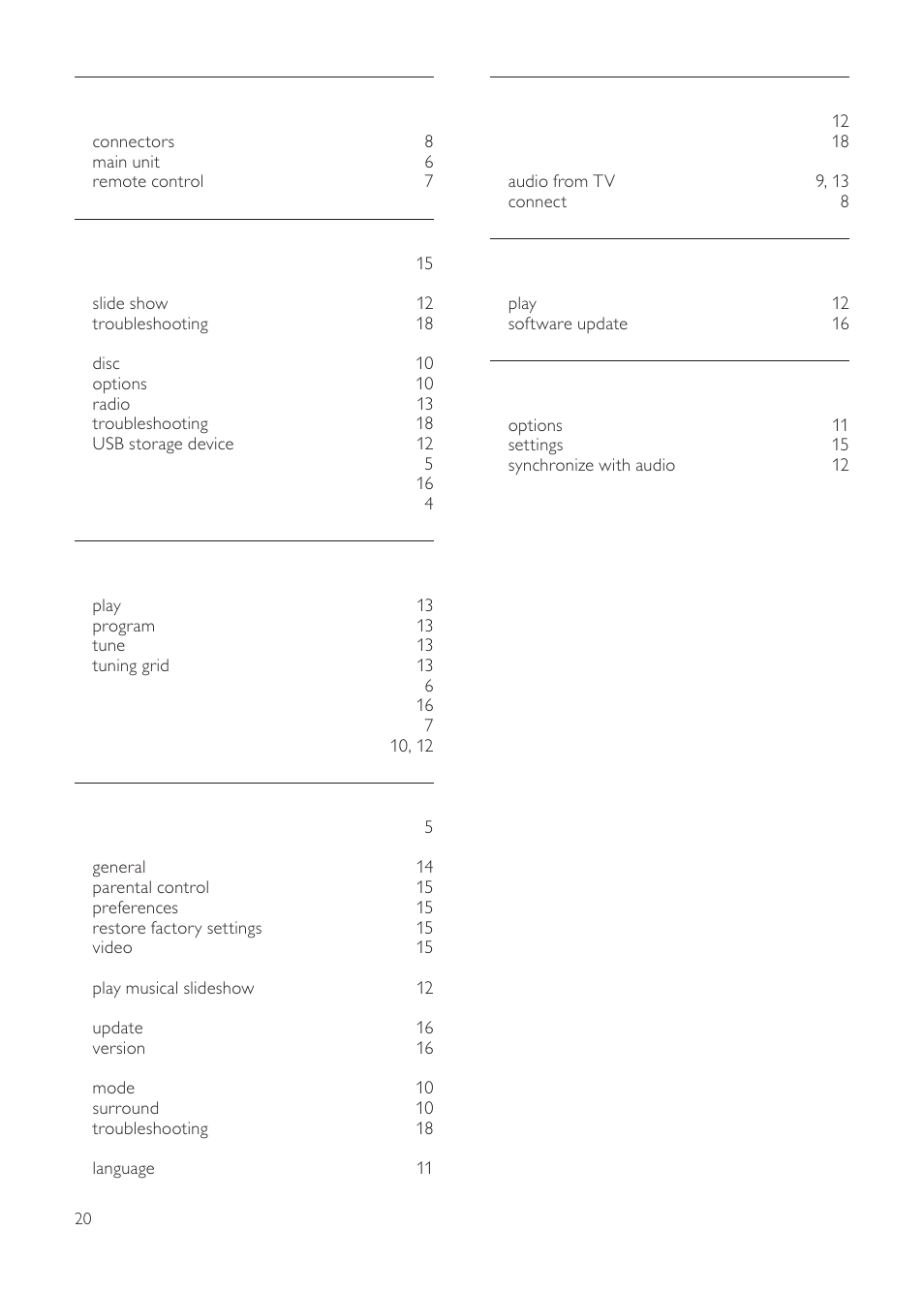 Philips HTS3511E User Manual | Page 20 / 20