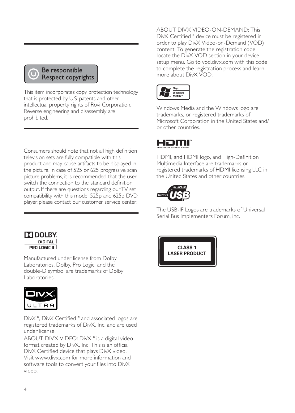 1 notice | Philips HTS3511E User Manual | Page 4 / 20