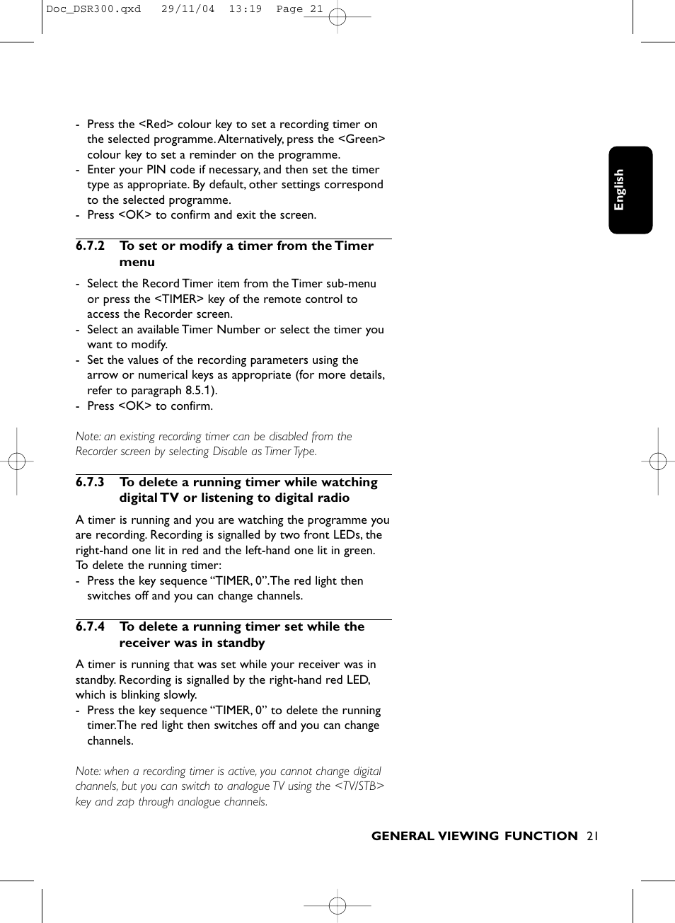 Philips DSR 300/00 User Manual | Page 21 / 38