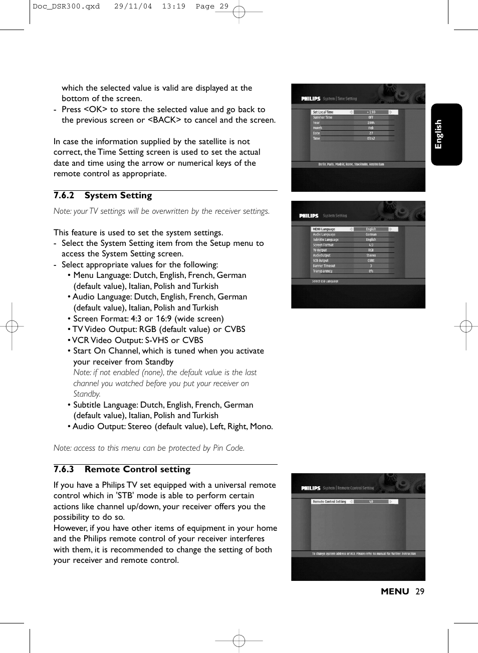 Philips DSR 300/00 User Manual | Page 29 / 38