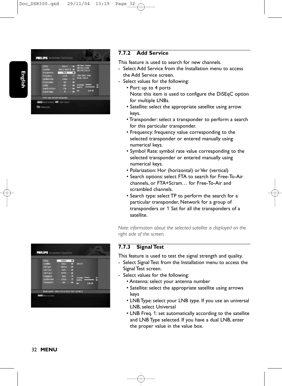 Philips DSR 300/00 User Manual | Page 32 / 38