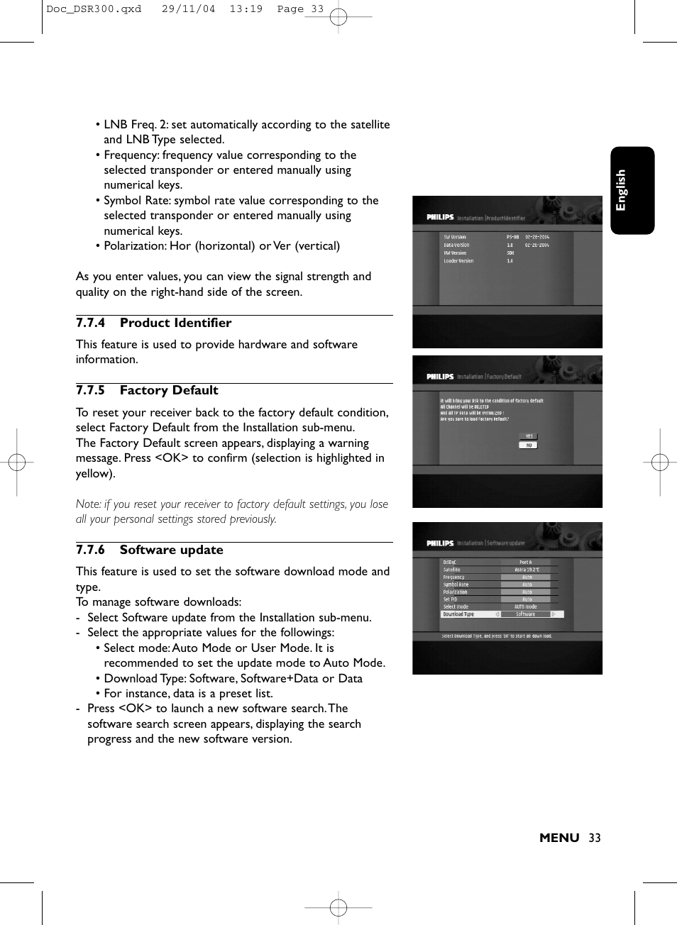 Philips DSR 300/00 User Manual | Page 33 / 38