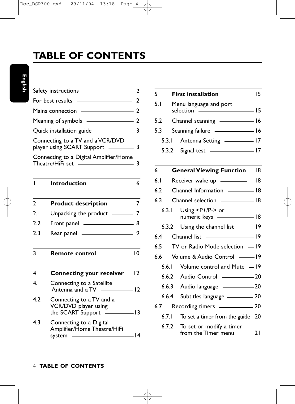 Philips DSR 300/00 User Manual | Page 4 / 38