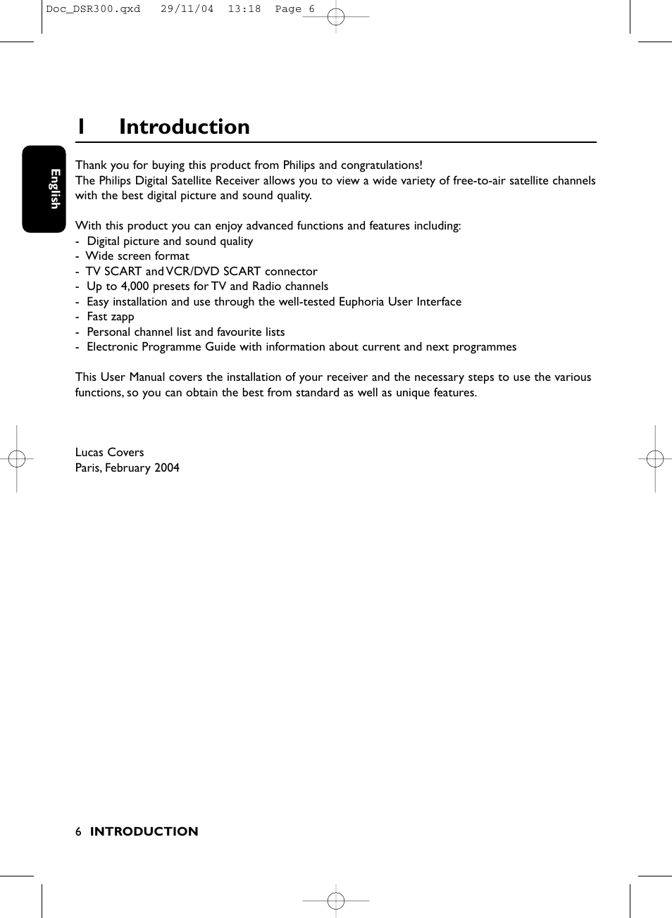 1introduction | Philips DSR 300/00 User Manual | Page 6 / 38