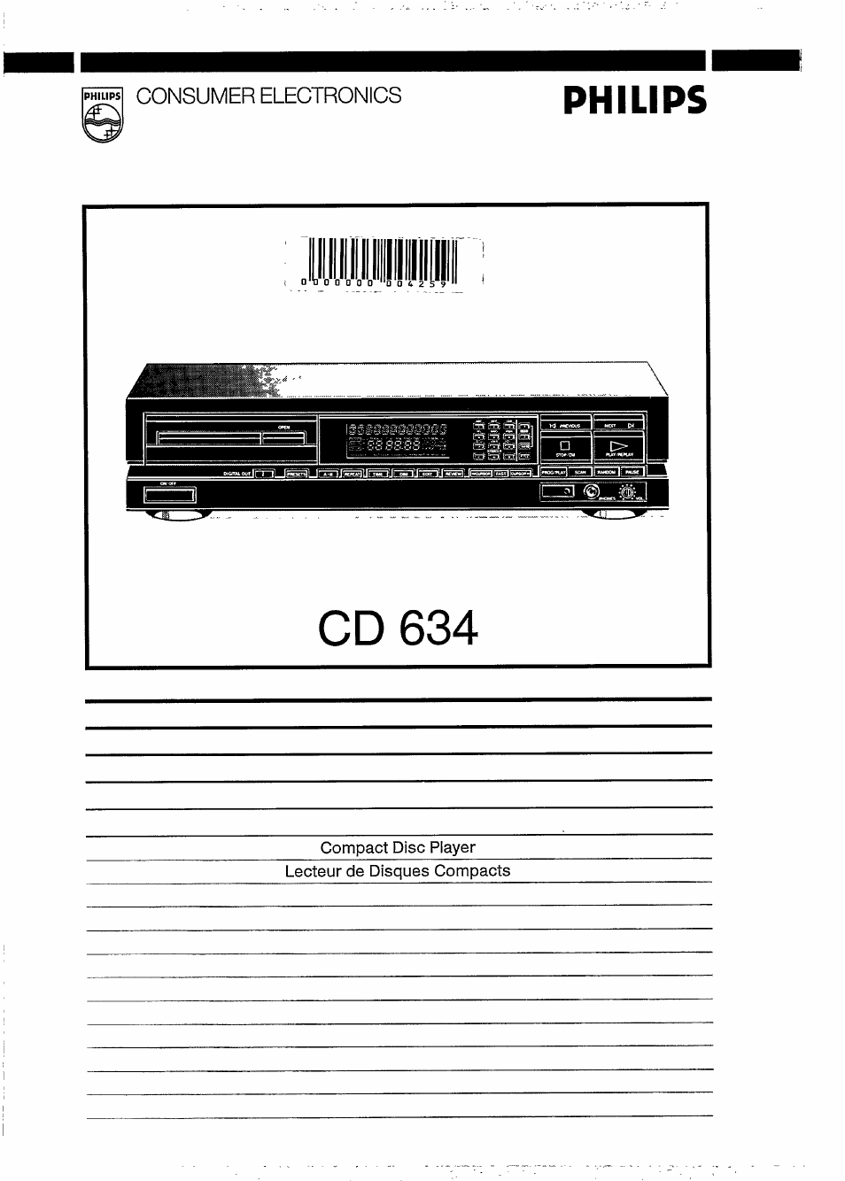 Philips CD 634 User Manual | 14 pages