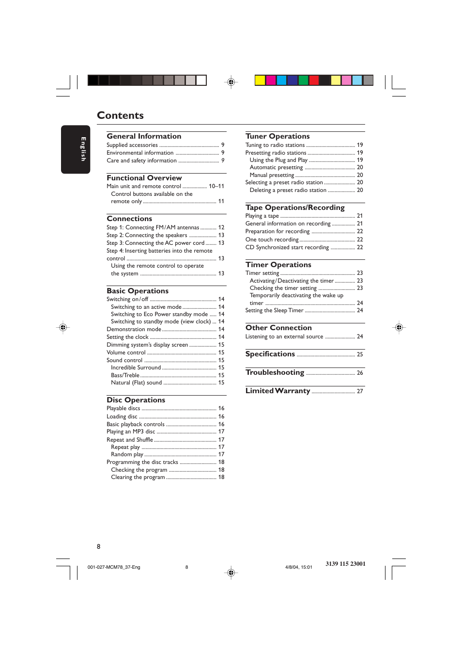 Philips MCM8 User Manual | Page 8 / 27
