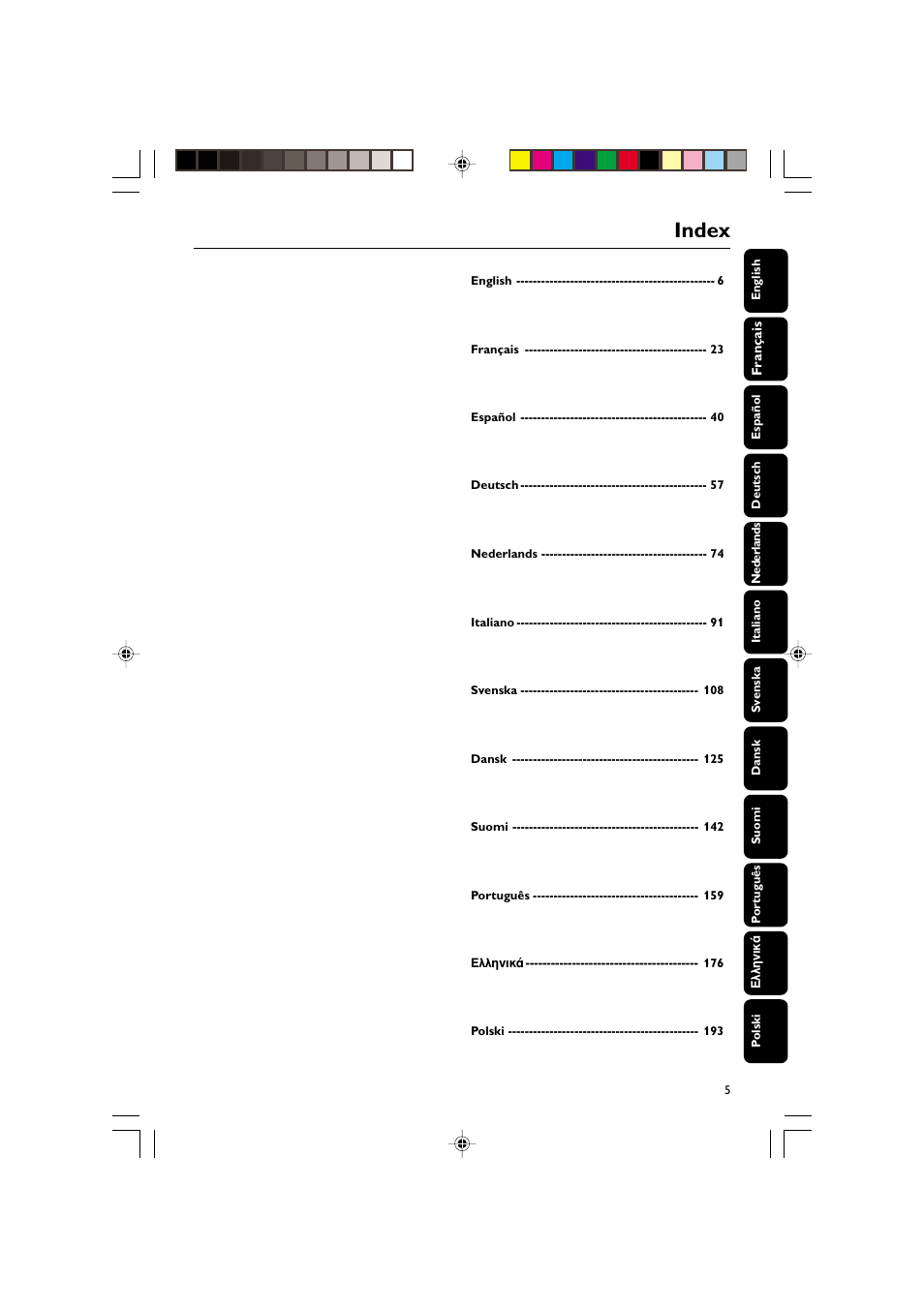Index | Philips MC-110 User Manual | Page 5 / 22