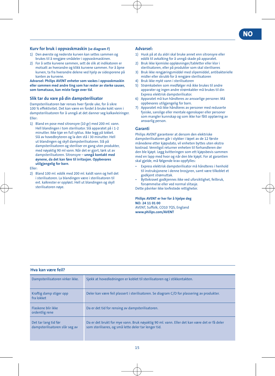 Philips Electric Steam Sterilizer SCF274/34 User Manual | Page 13 / 14