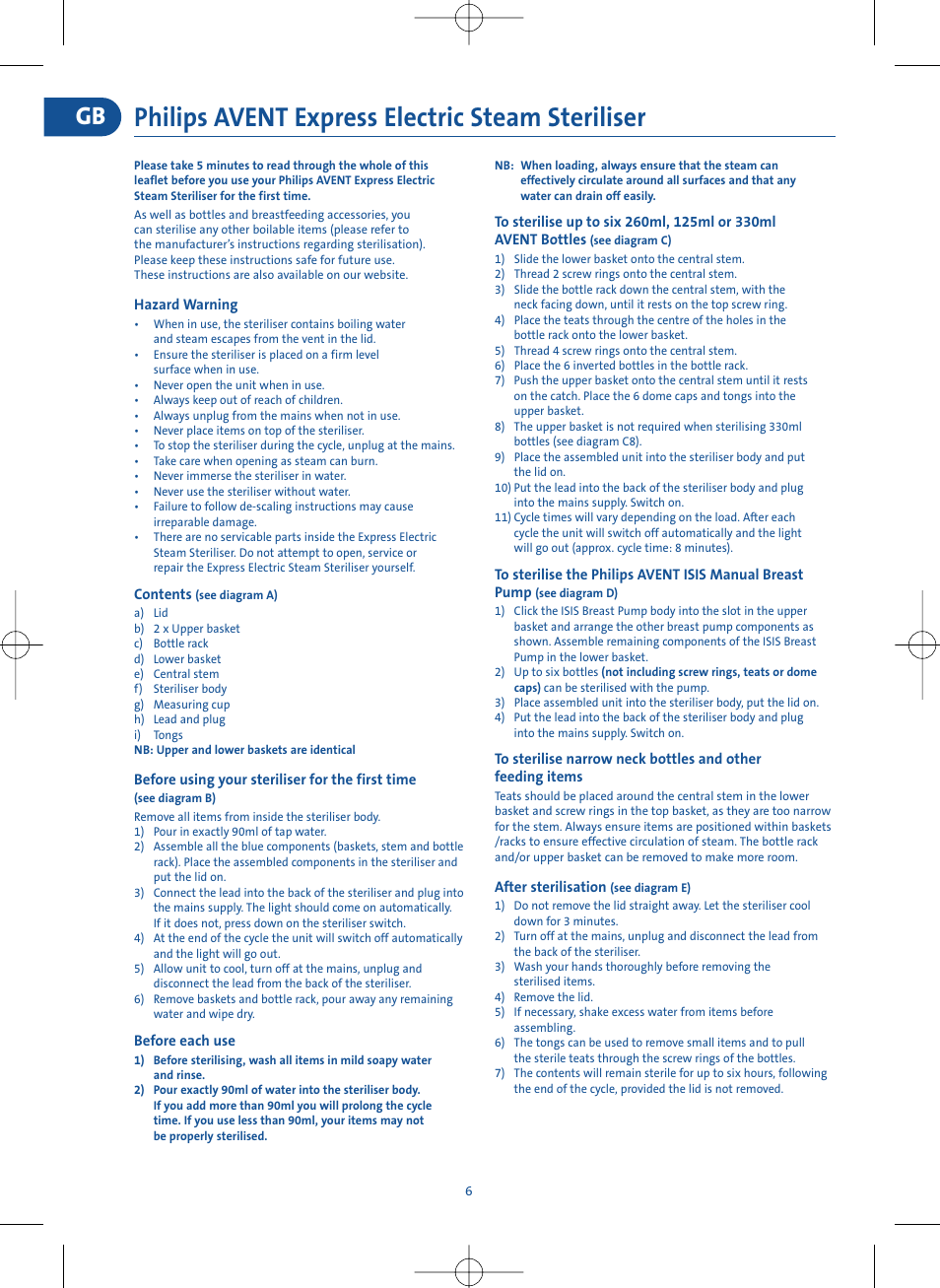 Philips avent express electric steam steriliser | Philips Electric Steam Sterilizer SCF274/34 User Manual | Page 4 / 14