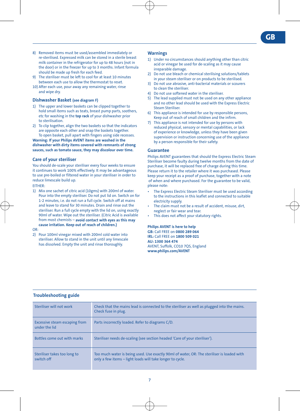 Philips Electric Steam Sterilizer SCF274/34 User Manual | Page 5 / 14