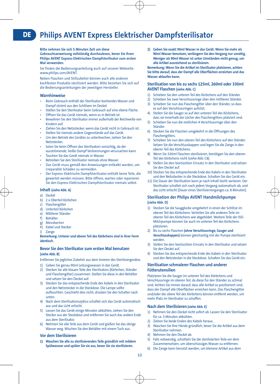 Philips Electric Steam Sterilizer SCF274/34 User Manual | Page 8 / 14