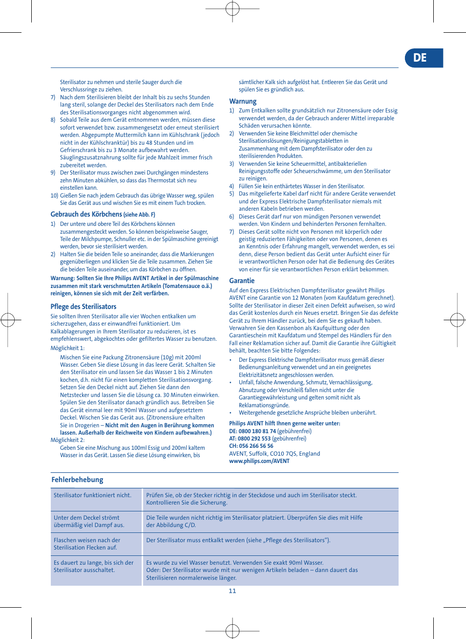 Philips Electric Steam Sterilizer SCF274/34 User Manual | Page 9 / 14