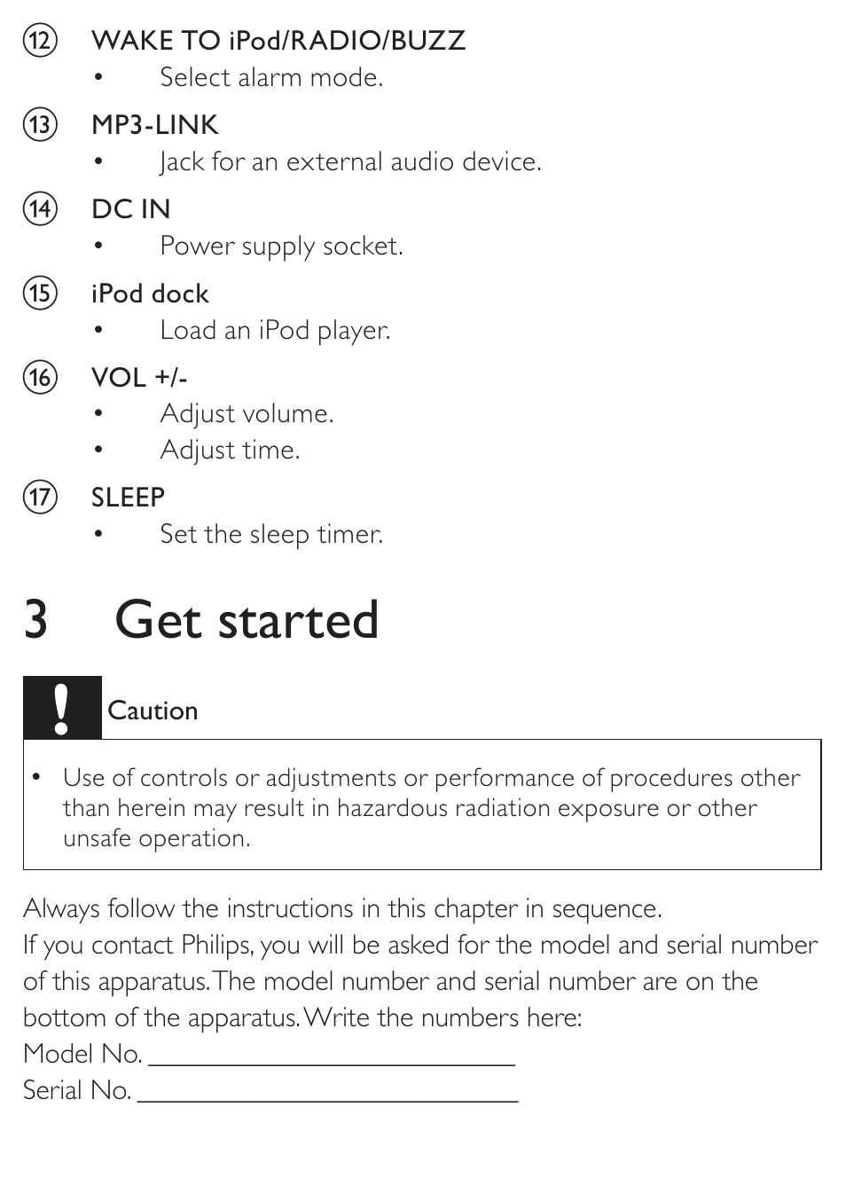 3 get started | Philips DC190 User Manual | Page 8 / 23