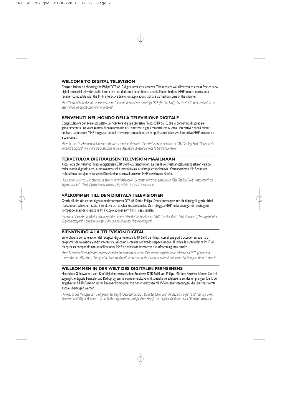 Philips DTR6610 User Manual | Page 2 / 45