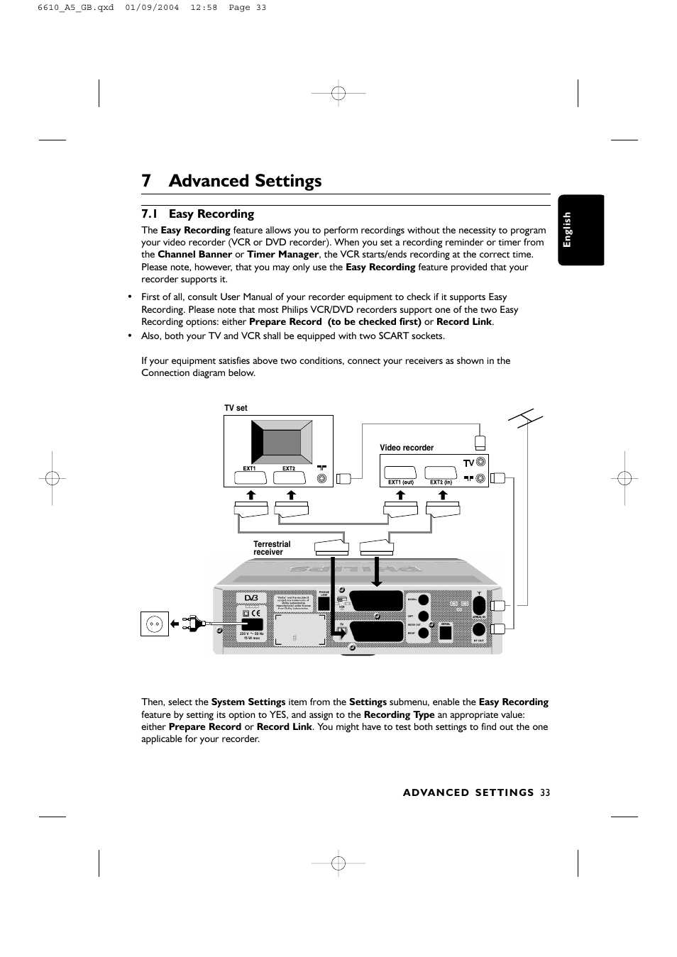 7advanced settings | Philips DTR6610 User Manual | Page 35 / 45