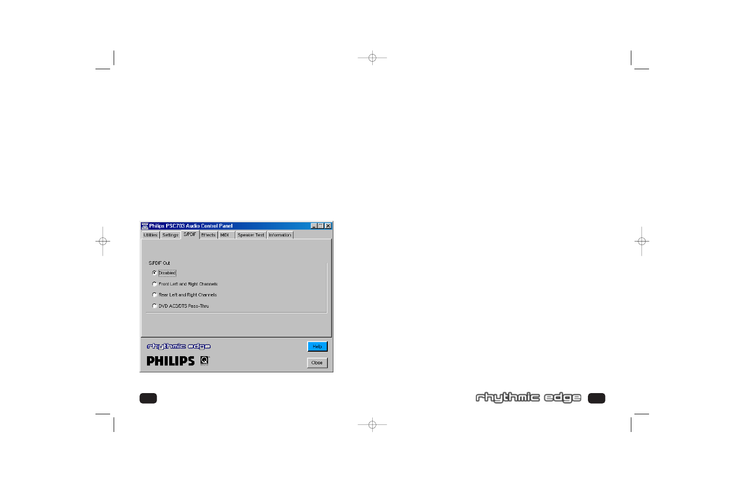 Control panel | Philips Rhythmic Edge PSC703 User Manual | Page 23 / 34