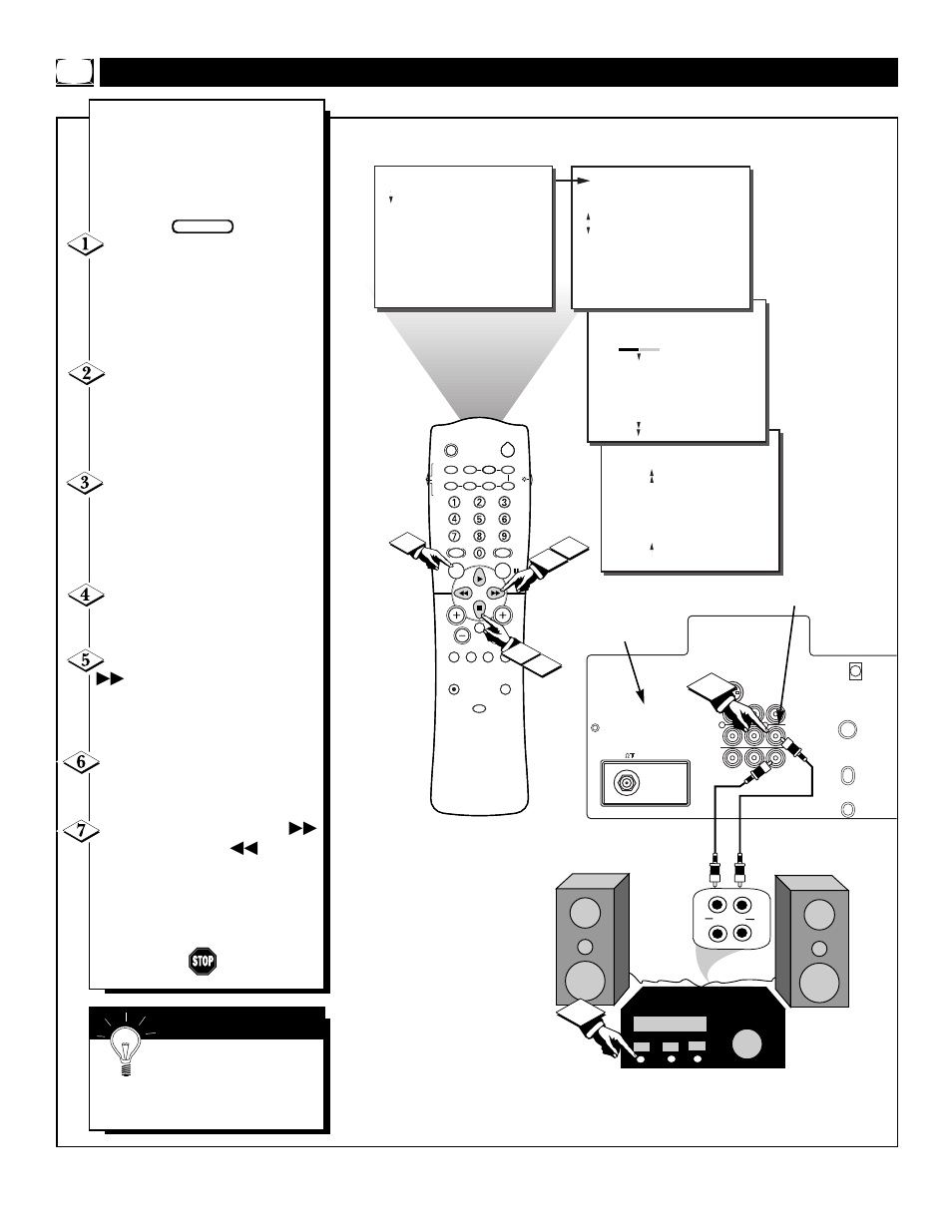 Tv s, Sing the, Peaker | Ontrol and, Udio, Utput, Acks | Philips TP3684C1 User Manual | Page 30 / 52