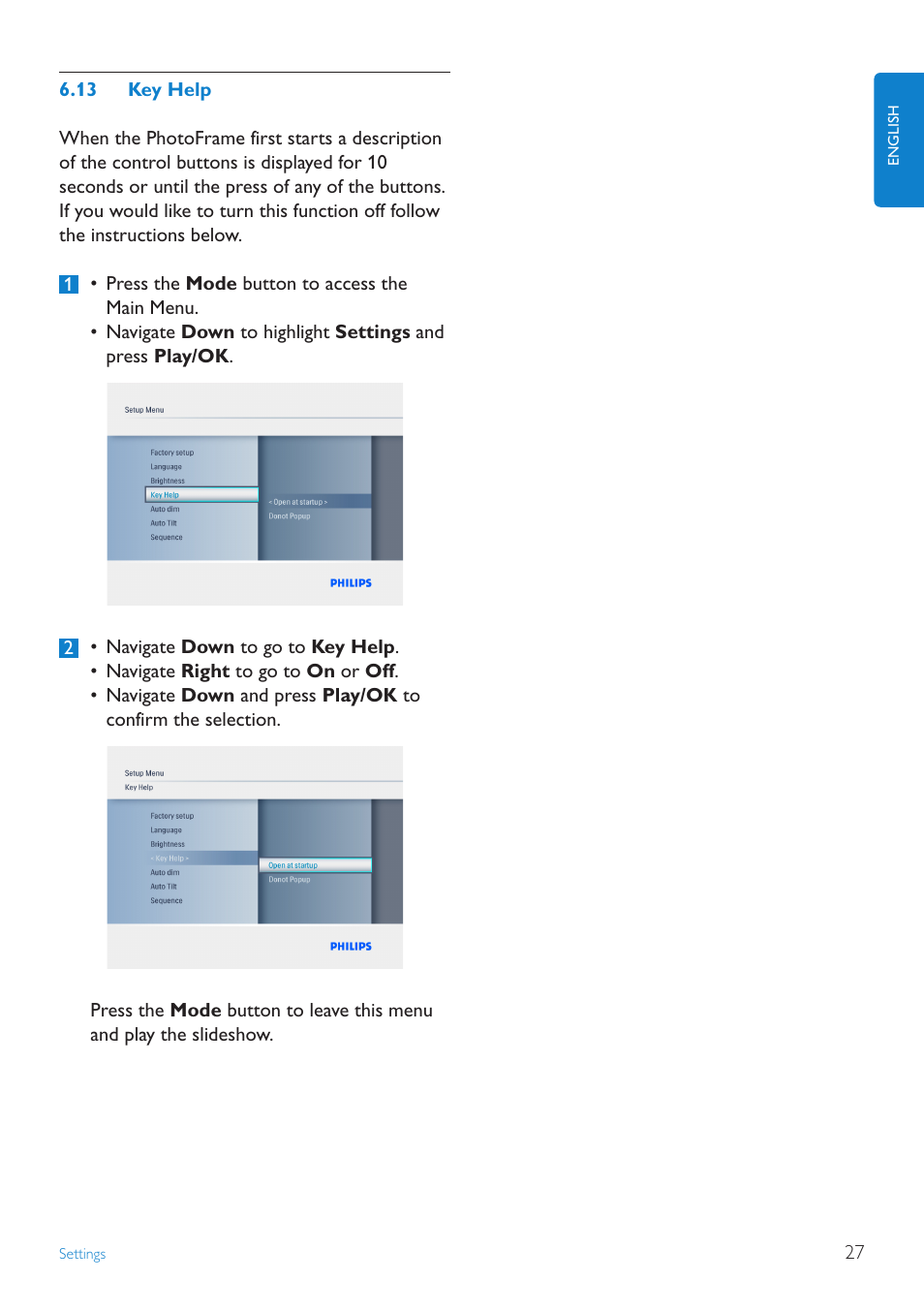 Key.help | Philips 6FF3FP User Manual | Page 29 / 38