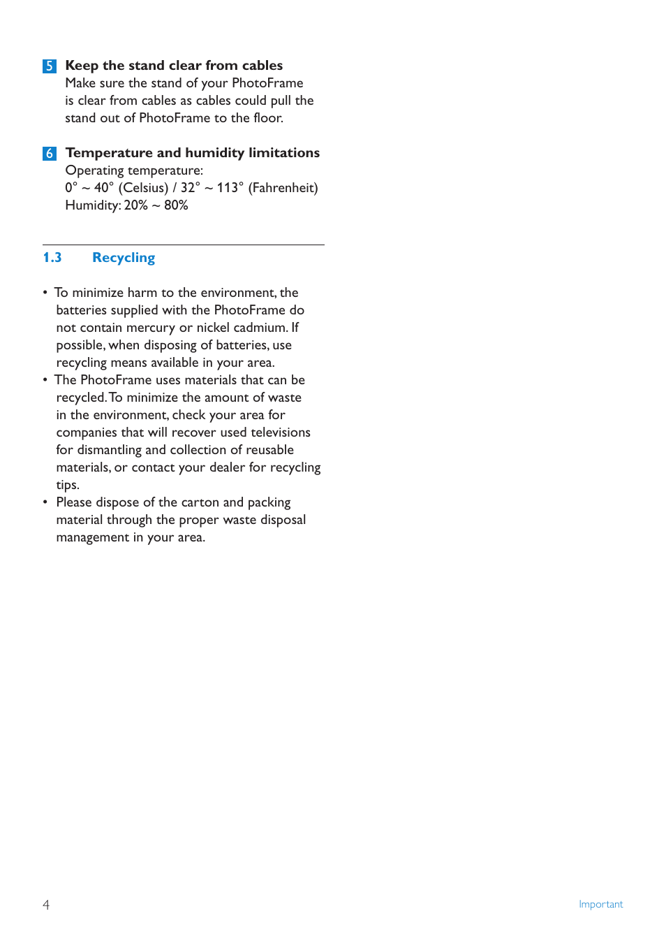 Recycling | Philips 6FF3FP User Manual | Page 6 / 38