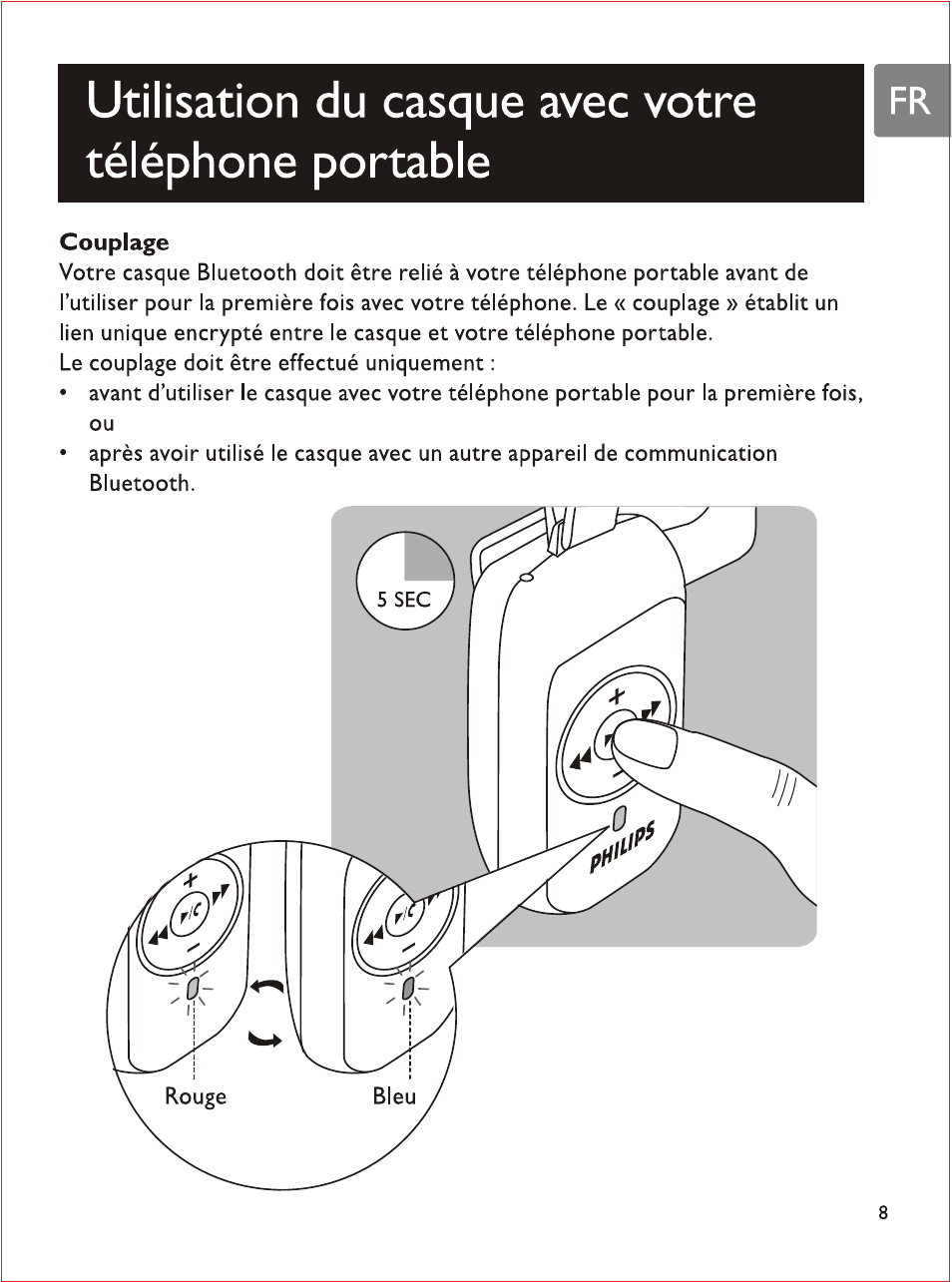 Couplage | Philips SHB7103 User Manual | Page 44 / 107