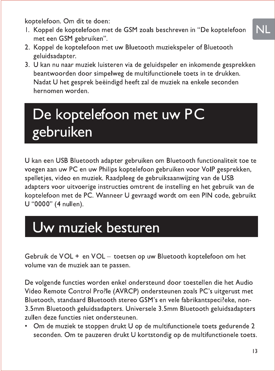 De koptelefoon met uw pc gebruiken, Uw muziek besturen | Philips SHB7103 User Manual | Page 66 / 107