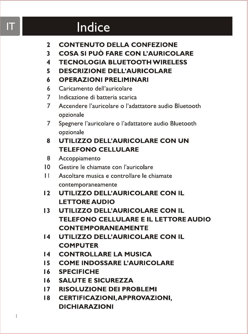 Indice | Philips SHB7103 User Manual | Page 71 / 107