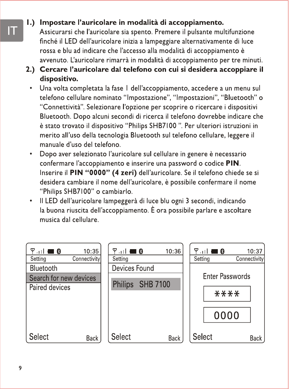 Select, Philips shb7100 | Philips SHB7103 User Manual | Page 79 / 107