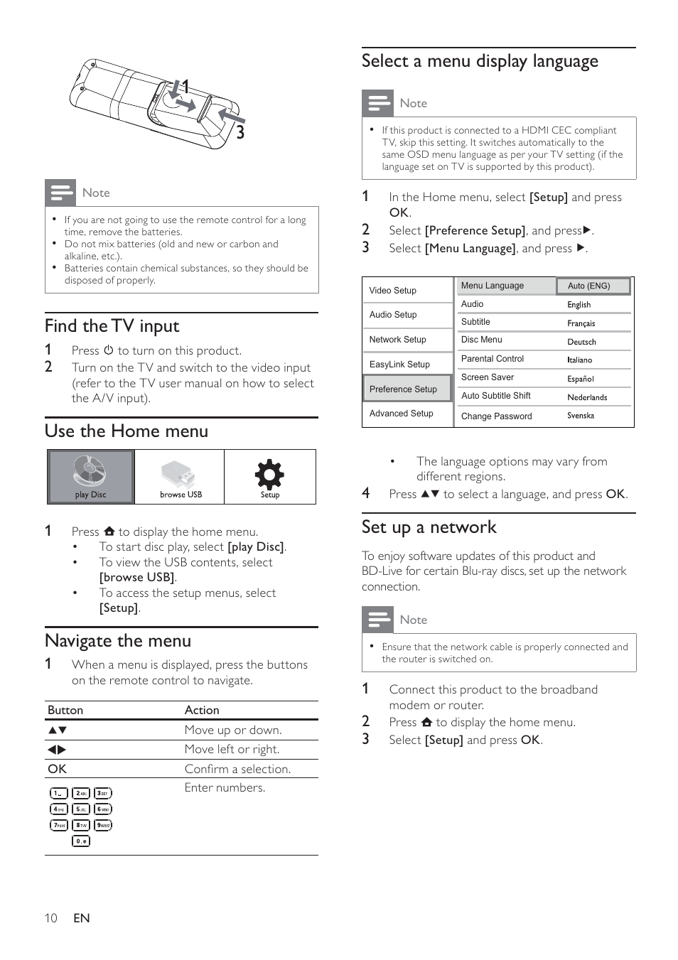 Philips BDP3100 User Manual | Page 10 / 46