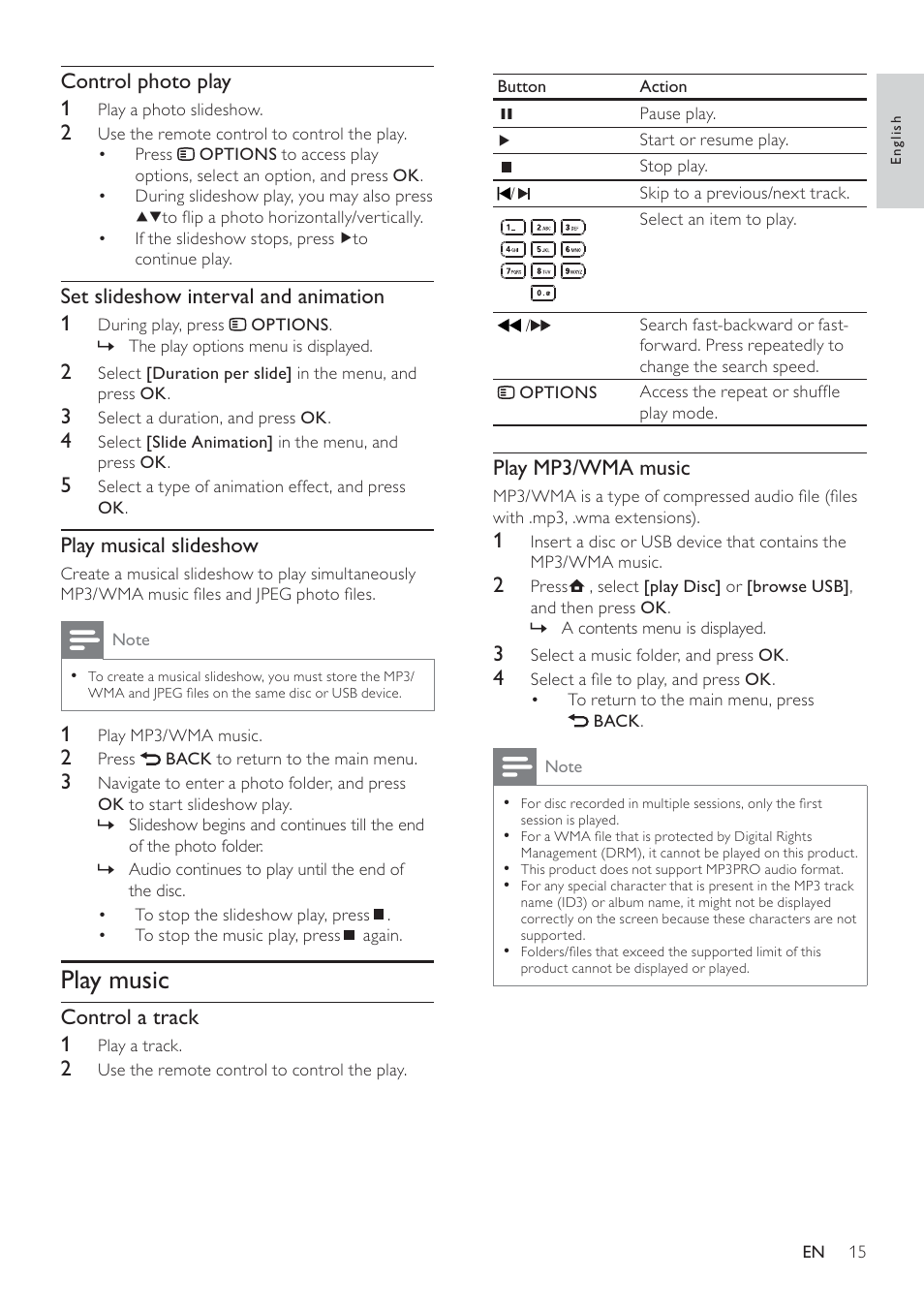 Play music | Philips BDP3100 User Manual | Page 15 / 46