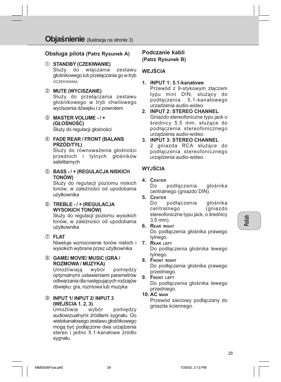 Objaúnienie | Philips 600/MMS 506 User Manual | Page 29 / 50