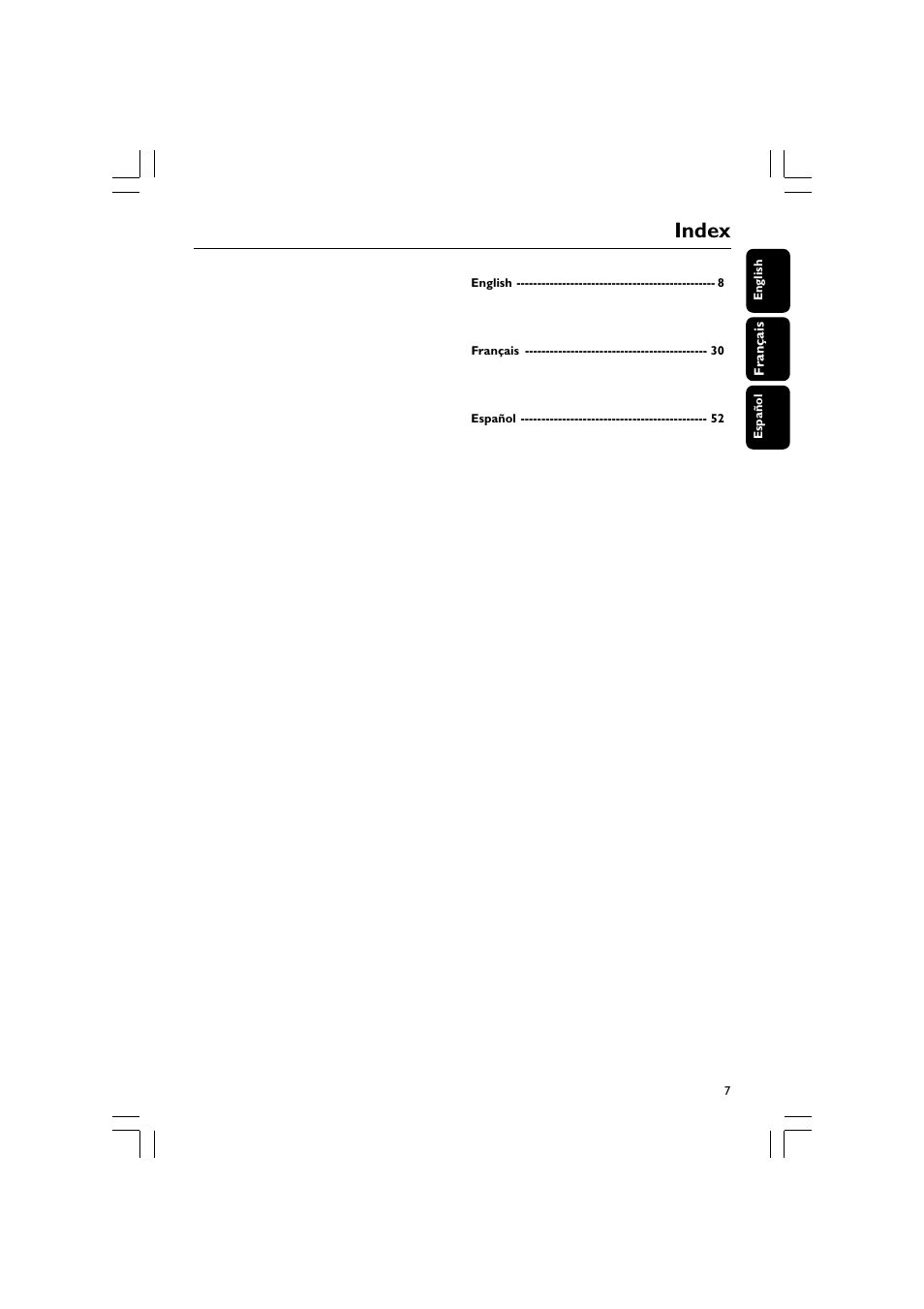 Index | Philips - FWM569 User Manual | Page 7 / 26