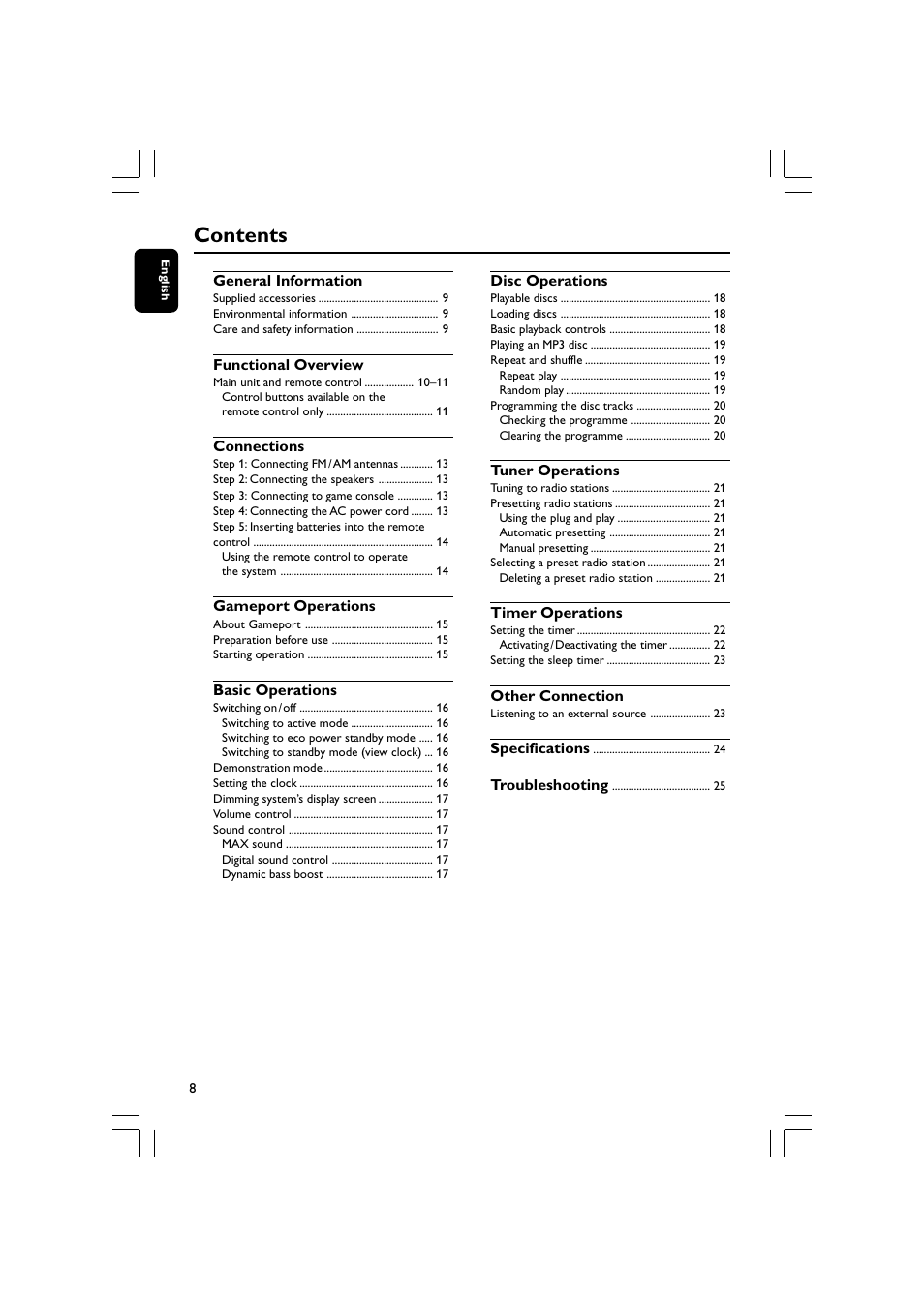 Philips - FWM569 User Manual | Page 8 / 26