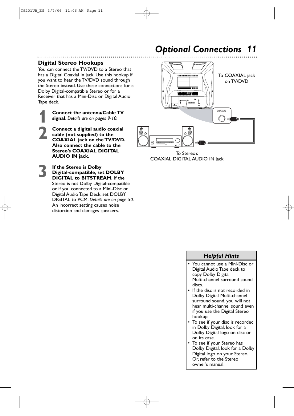 Optional connections 11 | Philips Magnavox 20MC4206 User Manual | Page 11 / 64