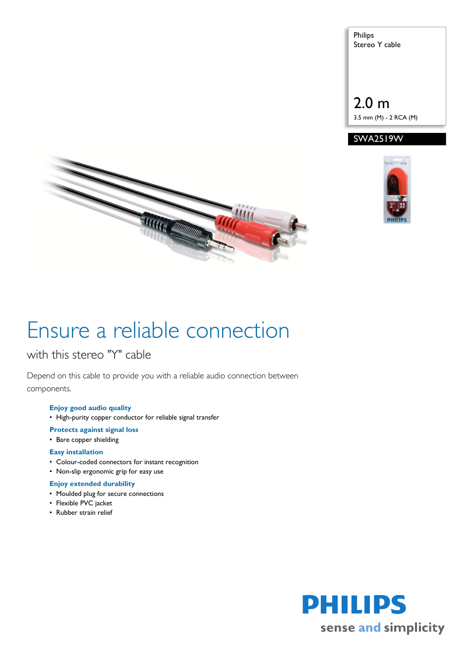 Philips SWA2519W User Manual | 2 pages