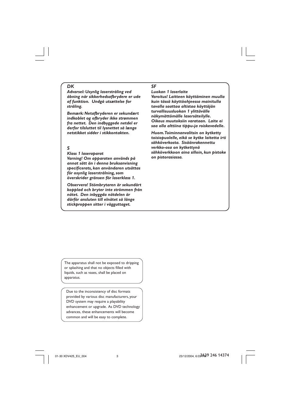 Philips 425 User Manual | Page 3 / 30