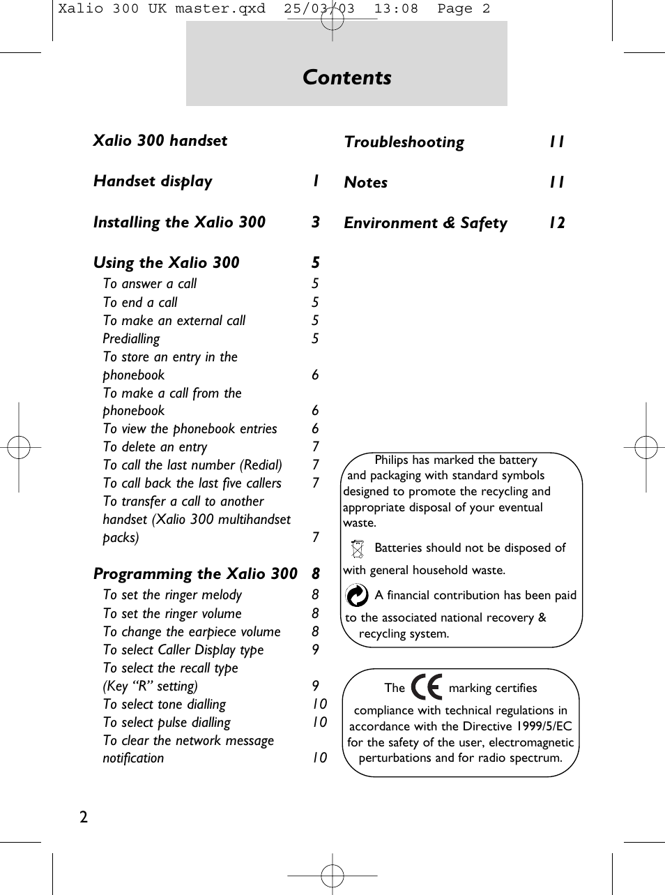 Philips Xalio 300 User Manual | Page 4 / 15