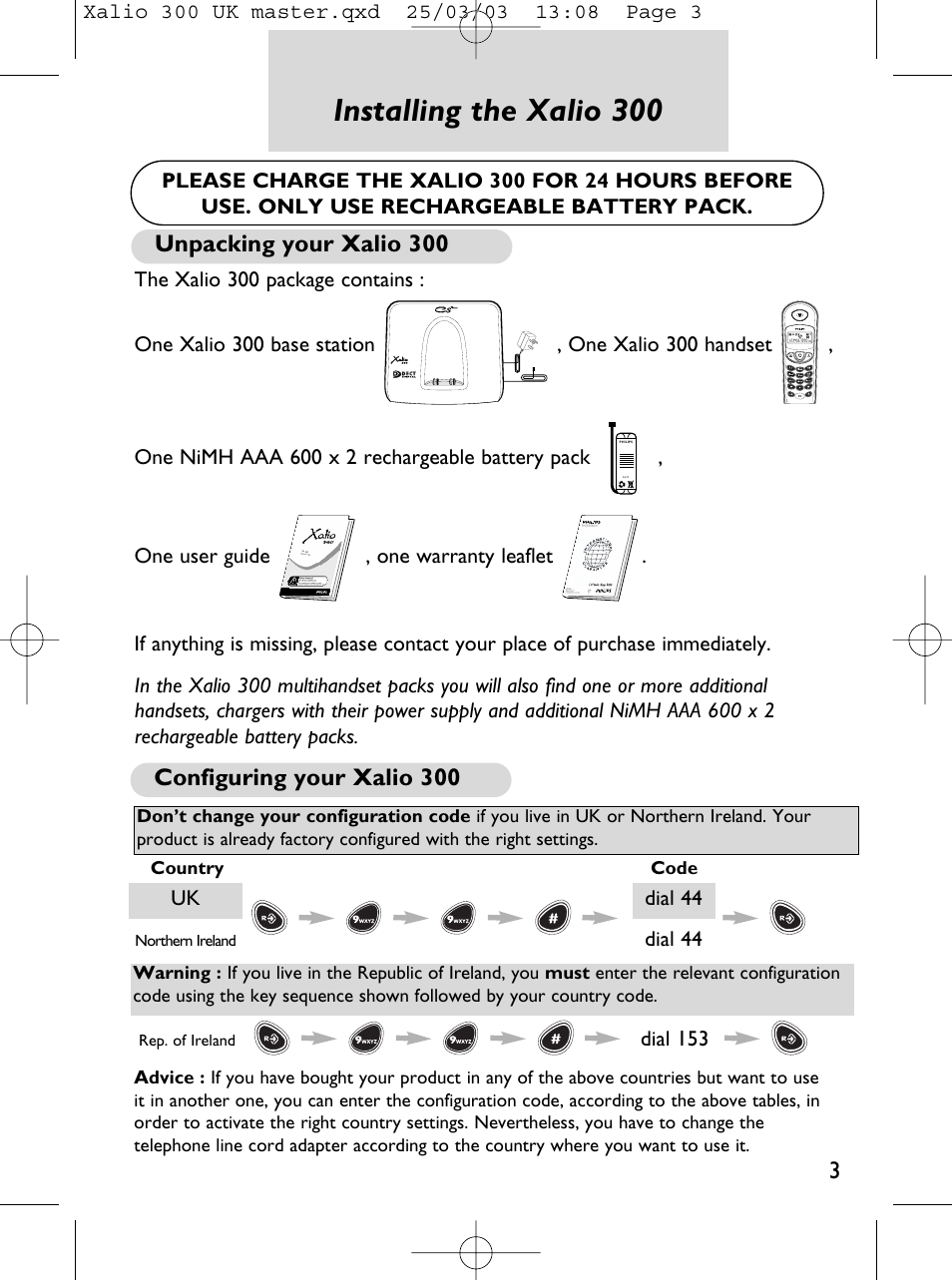 Installing the xalio 300, Unpacking your xalio 300, Configuring your xalio 300 | Philips Xalio 300 User Manual | Page 5 / 15