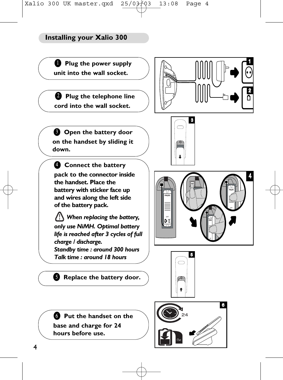 Installing your xalio 300 | Philips Xalio 300 User Manual | Page 6 / 15