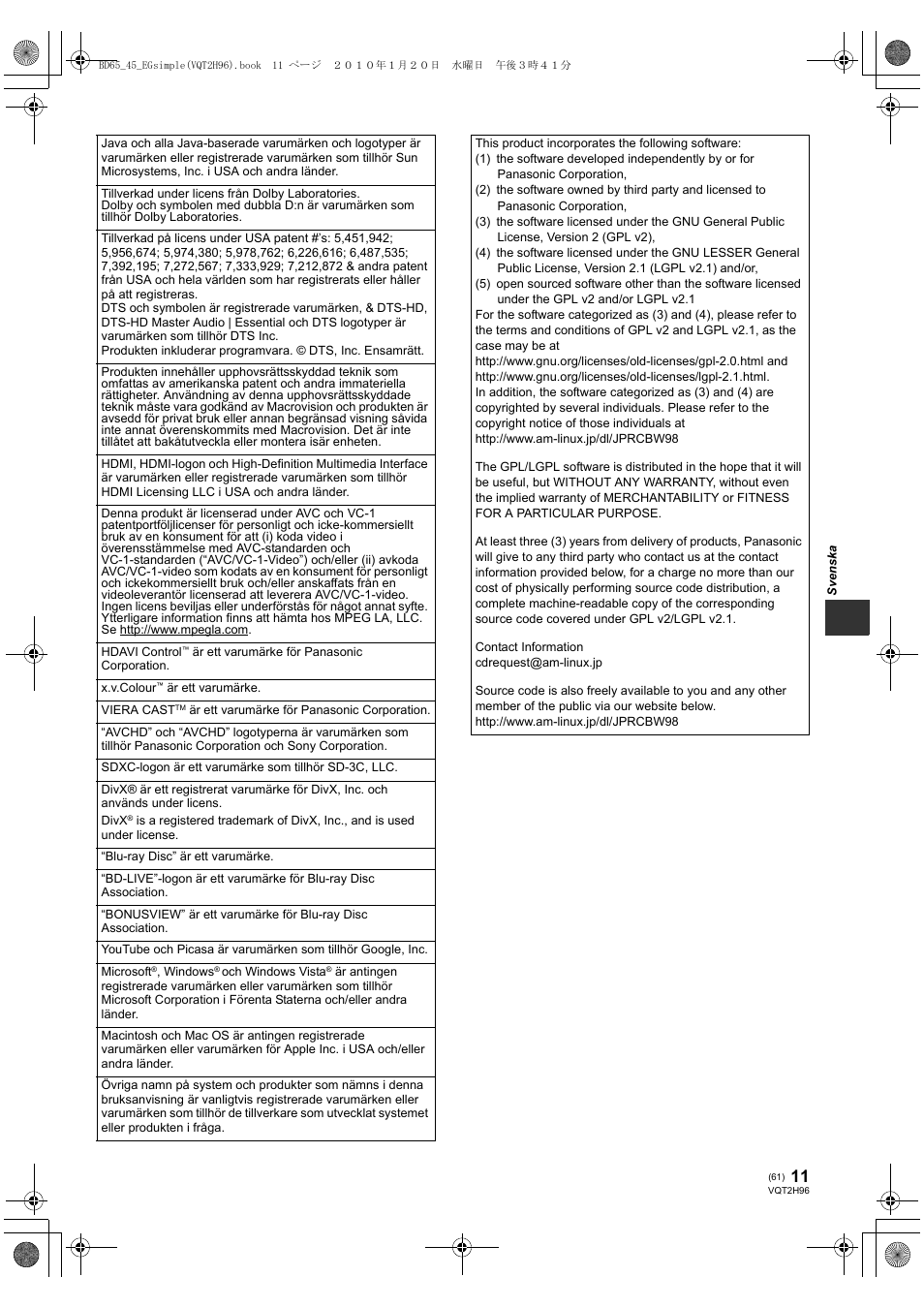 Panasonic DMPBD65 User Manual | Page 61 / 112