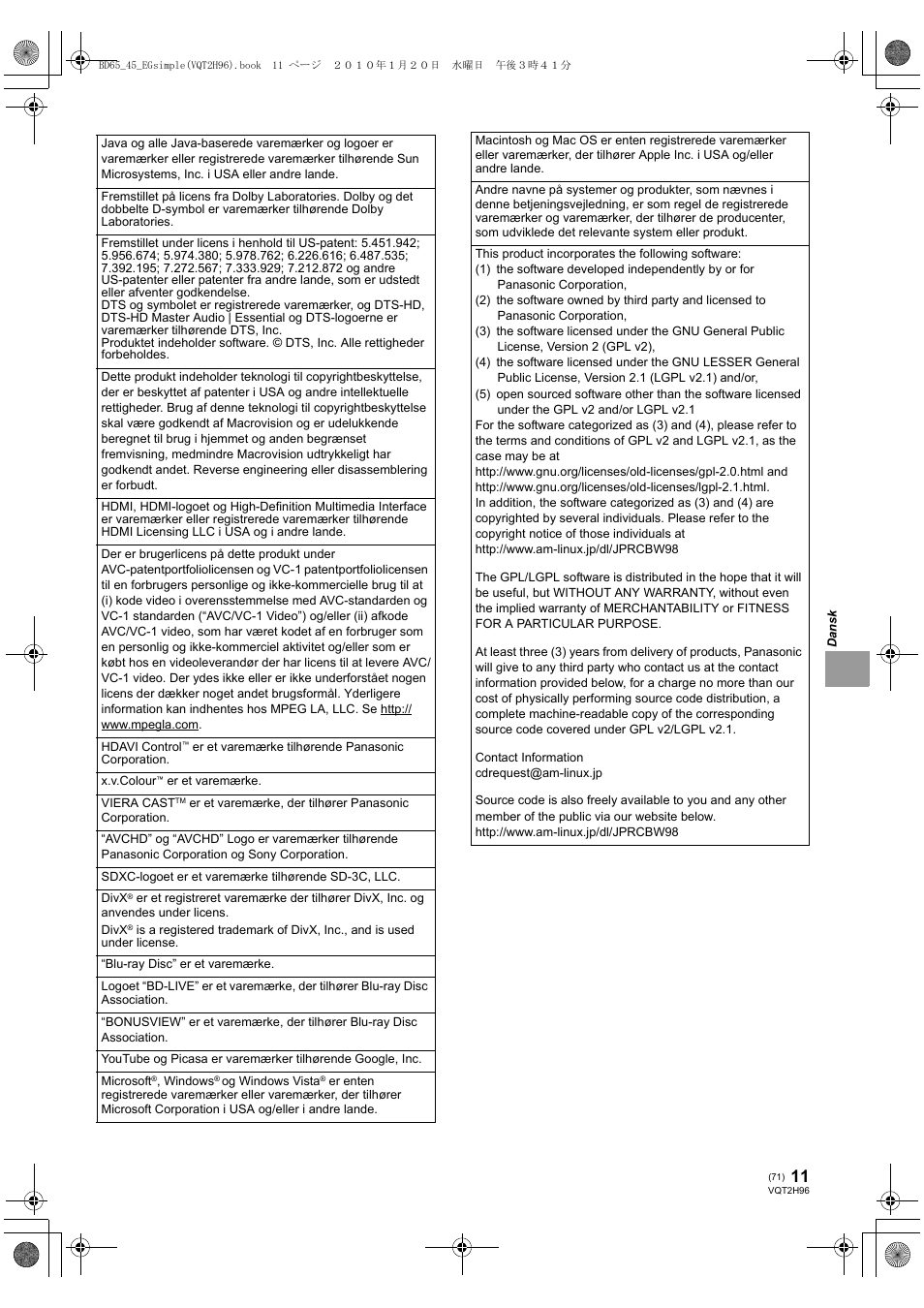 Panasonic DMPBD65 User Manual | Page 71 / 112