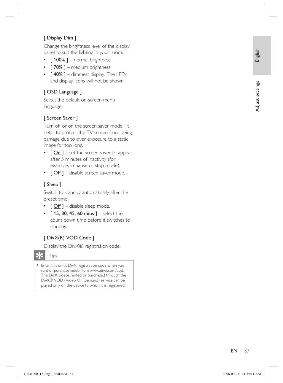 Philips Flaors 848390207 User Manual | Page 37 / 50